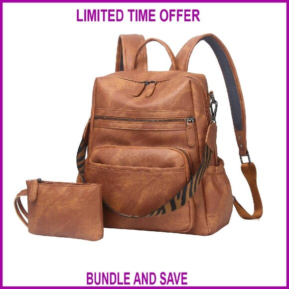 PU Leather Travel Backpack Purse Women's Shoulder Bag Satchel Handbag - Picture 1 of 7